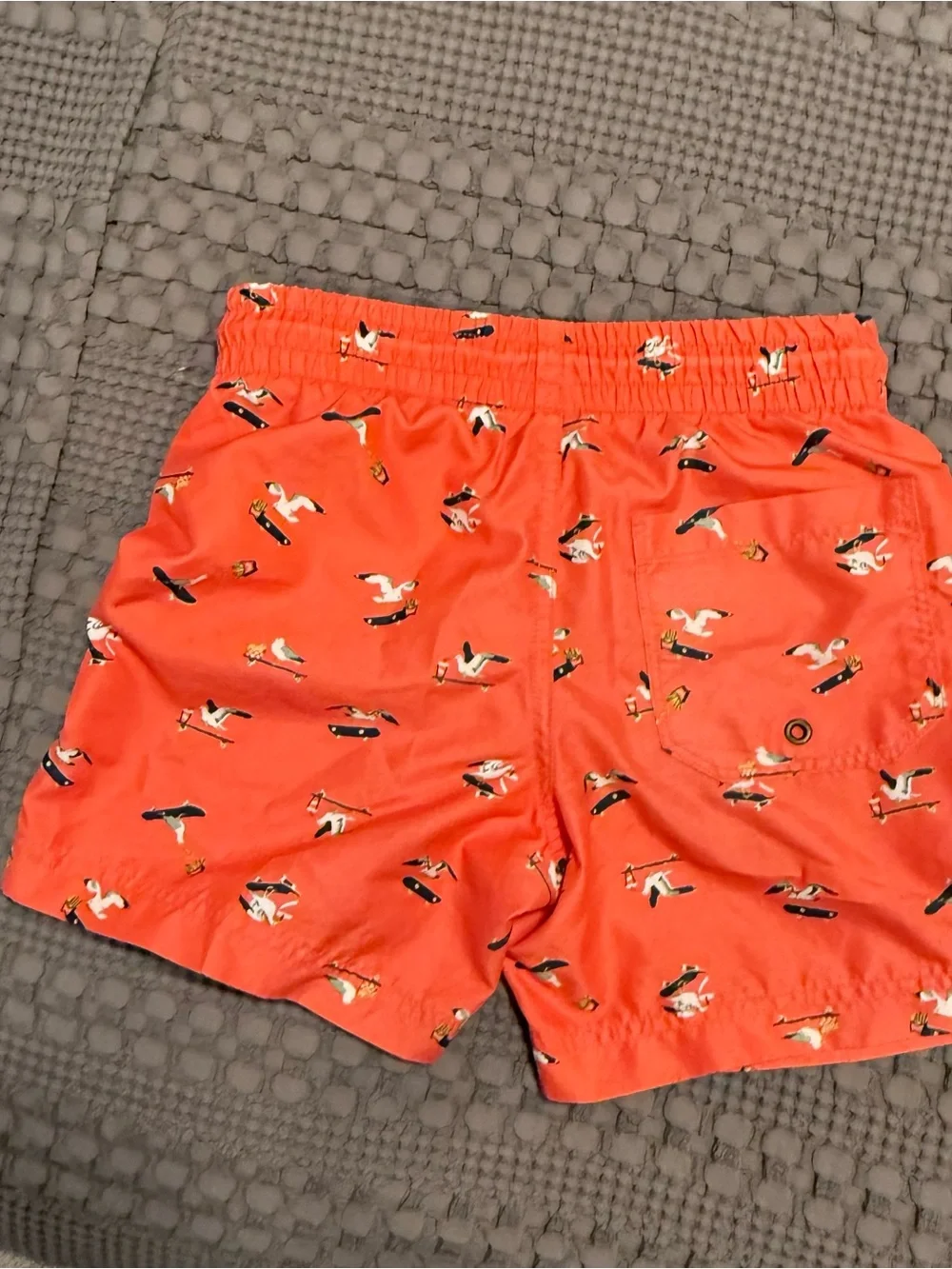 Old Navy Coral Seagull Print Swim Trunks